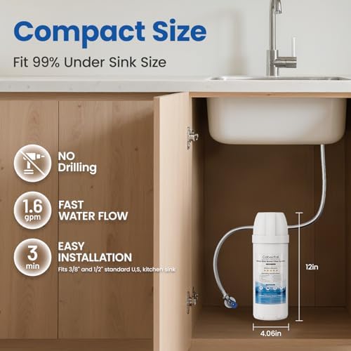 Cobectal Under Sink Water Filter System, Reduces Chlorine, PFAS, PFOA/PFOS, Bad Taste & Odor, 10000 Gallons, Under Sink Water Filter Direct Connect to Kitchen Faucet, 1 Year - Image 4