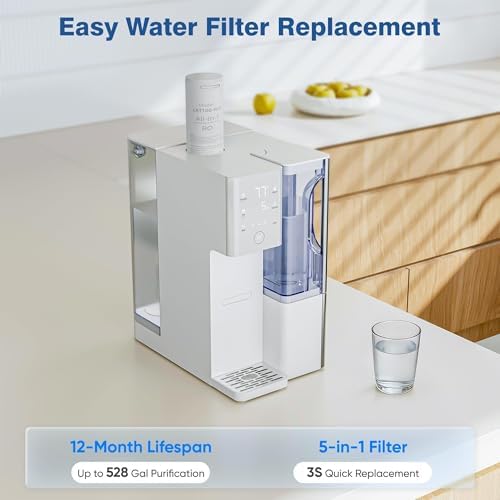 Tanoxo Reverse Osmosis Water Filter Countertop System, 5-Stage RO Filtration, Instant Hot Water with 4 Temperature Settings, BPA-Free - Image 4