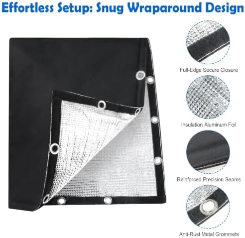 2-Way Open Backflow Preventer Insulation Cover,16" Wx20 H,Black - Image 5