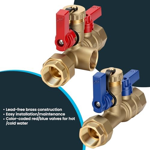 3/4 × 1 Inch IPS Isolator Tankless Water Heater Service Valve Kit with Pressure Relief Valve, Lead-Free Brass - Image 2