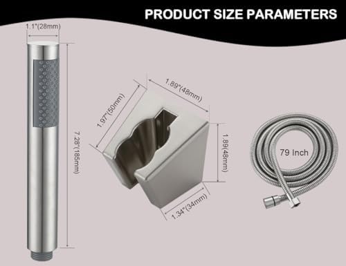 3-Piece Handheld Shower Wand with Long Hose – Brushed Nickel - Image 3