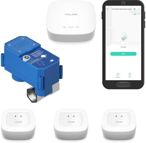 YoLink X3 Water Shutoff Kit: 0.75" Valve + 3-Pack Sensors + Hub by YoLink