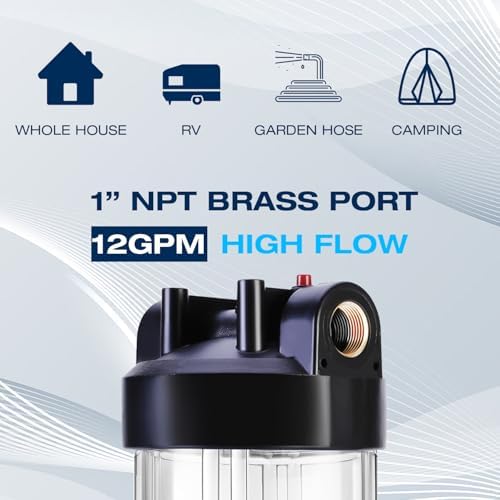 H&G lifestyles RV Water Filter, 4.5x10 Transparent Water Filter Housing - Image 3