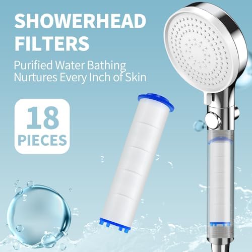 18 Pack Shower Filter Shower Head Filter PP Cotton Filter Handheld, Filter Replacement Filter Tool Suitable for Various Specifications of Shower Heads (3.74 inches) - Image 3