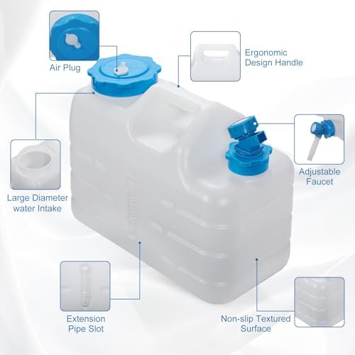 REDCAMP 3 Gallon/11L Portable Water Container with Spigot, White 2 Pack - Image 3