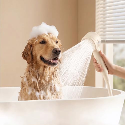 Dog Shower Attachment for Bathtub Faucet - Leak-Proof Pet Washing Hose Attachment with Sprayer, 6.5FT Portable Shower Hose, Dog Bath Hose for Dog Grooming Cat Bathing by Unknown