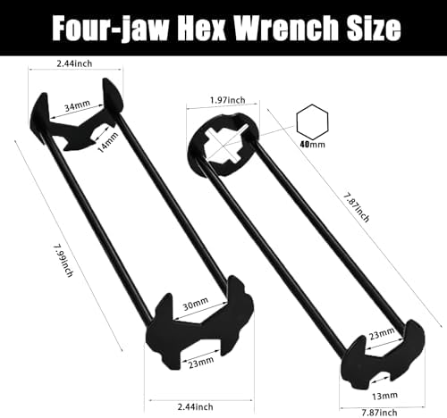 Multifunctional Kitchen Faucet Sink Basin Wrench, Kitchen Drain Tub Removal nut Plumbing Plumber, 8 in 1 and 14 in 1 Four-jaw Hex Wrench, for Tight Spaces Installation and Repairs Tools - Image 3