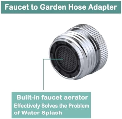 Faucet Adapter with Aerator, Sink Faucet to Garden Hose Adapter, Chrome - Image 4