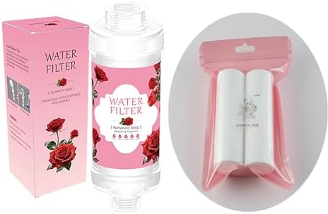 Shower Head Filter Vitamin C + 2 Shower Aromatherapy Replacement Cartridge Bathroom Accessories for Hard Water Filter Remove Chlorine Fluoride Heavy Metals Rose by Unknown