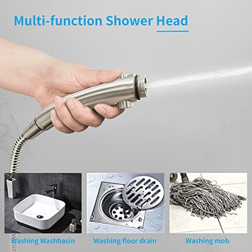 KAIYING Drill-Free High Pressure Handheld Shower Head with ON/OFF Switch, 3 Spray Modes - Brushed Nickel - Image 5