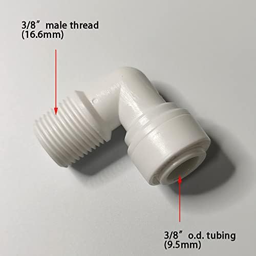 Malida Male Push To Connect Tube Fitting,water purifiers Quick Connector Drinks Dispense and water filtration system fittings (3/8 NPT Male x 3/8 OD Tube Elbow) - Image 2