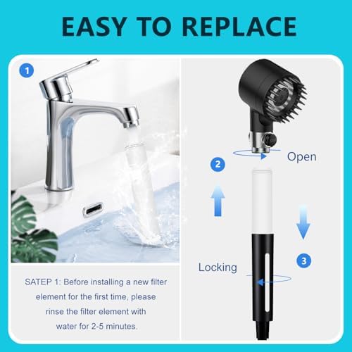 Multi-Stage Shower Filter Replacement Compatible with PWERAN Shower Filter for Fitespot shower filter For Handheld Shower Head, 3 Pack - Image 6