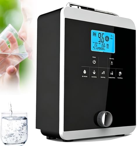 11 Titanium Plates Alkaline Water Machine, Alkaline Water Ionizer Machine for Home, pH3-11 Acid Water Purifier, 800mV ORP|8000L Per Filter, Auto Cleaning(Black1) by Unknown