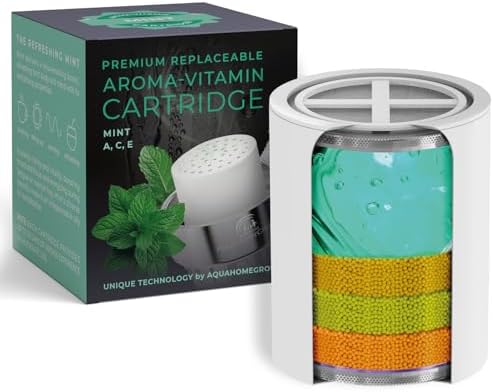 AquaHomeGroup Vitamin C E A Filter Cartridge, Mint Aroma, Reduces Chlorine by Aquahomegroup