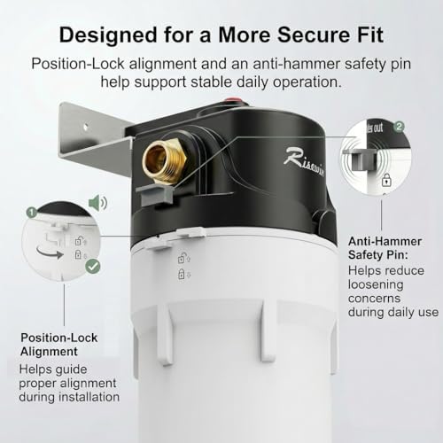 Whole House Water Filter System, 10" x 4.5" Housing with Built-in Bypass Valve, 3-in-1 PAC Sediment & Carbon Filter, 1" NPT High Flow Filtration for City Water - Image 6