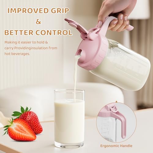 32 oz Breast Milk Pitcher, Glass Mason Jar Pitcher with Lid - Image 3