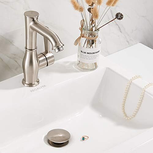 REGALMIX Bathroom Sink Drain Stopper Without Overflow, Pop Up Drain with Detachable Hair Catcher for Lavatory Vanity Vessel Sink, Brushed Nickel 2 Pack, RM082B-P2 - Image 6