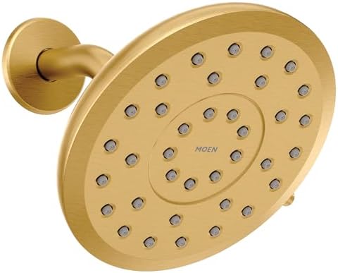 Moen Verso Eco-Performance Infiniti Dial Round Rain Shower Head, 7-Inch Diameter Spray Head, Brushed Gold, 220R7EPBG by Unknown