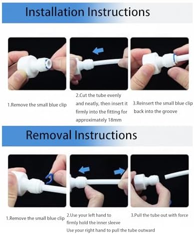 Water Line Kit, 1/4” O.D. Water Tubing 32.8FT for R.O. System and ice Maker with 12-PCS Quick Connect and Tubing Cutter - Image 5