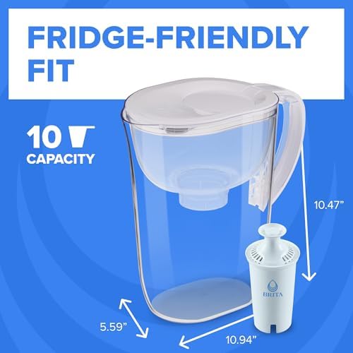 Brita Large 10-Cup Water Filter Pitcher with BritaPlus Filter, WQA NSF/ANSI Certified, Reduces 2X Contaminants vs. Standard, Removes Chlorine Taste & Odor, Reduces Zinc Copper Mercury & More, Clear - Image 7