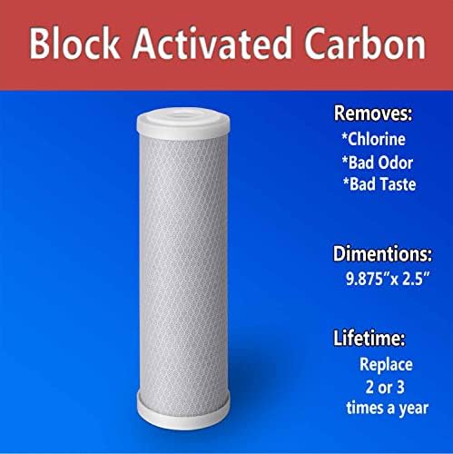 12 Standard Coconut Shell Block Carbon & 12 Four Layers of Filtration Polypropylene Sediment 5 Micron 2.5"x 10" Water Filter Cartridges Universal replacement for Reverse Osmosis & Standard 10” Housing - Image 5