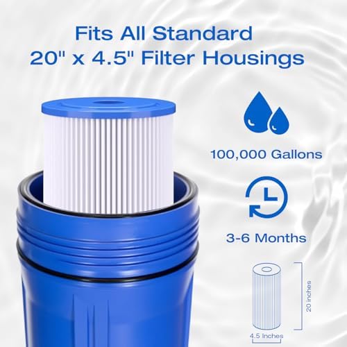 H&G Lifestyles 20 x 4.5 20 Micro Whole House Pleated Sediment Water Filter - Image 5