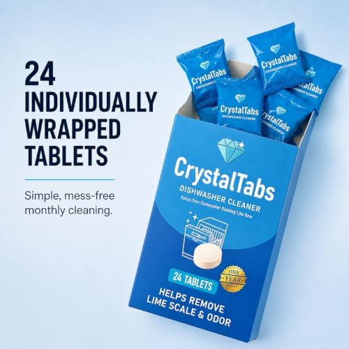 Dishwasher Cleaner Tablets – Deep Clean Descaler – Fragrance-Free – Removes Lime Scale, Hard Water & Odor – 24 Count Year Supply - Image 2