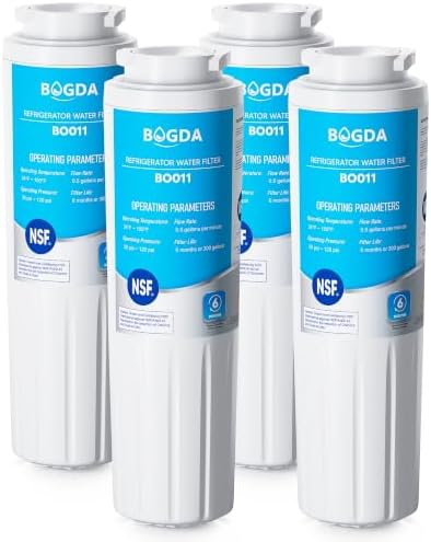 UKF8001 Fit for Kitchenaid, Everydrop filter 4, Whirlpool EDR4RXD1, Rwf0900a water filter Krfc300ess01, Wrf555sdfz, Wrf535swhz, Wrx735sdhz, Wrx735sdbm, Wrx735sdhz00, UKF8001AXX-750 4 packs By BOGDA by BOGDA