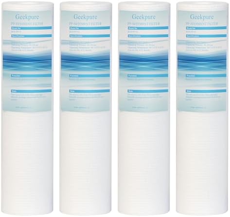 Geekpure 10 Inch PP Sediment Filters 2.5" x 10" -5 Micron-Pack of 4 by Geekpure