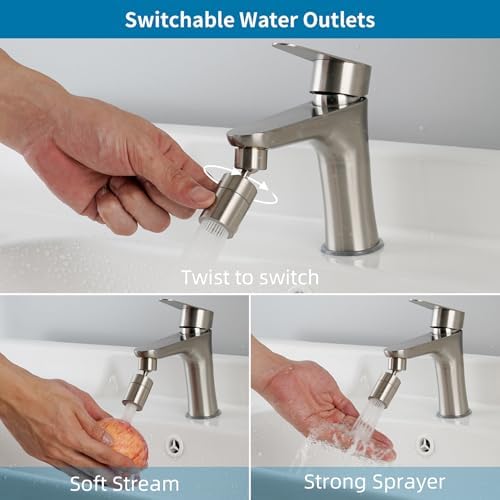 Hibbent NSF/ANSI/CAN 61 Certified Kitchen Faucet Aerator, Brushed Nickel - Image 3