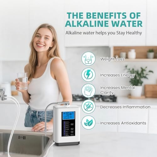 Alkaline Water Ionizer Machine, Water Machine PH 4-10.5 for Alkaline & Acidic Water, 5 Titanium Plates, Up to -500mV ORP, 8,000L Filter, 7 Water Settings, Auto-Cleaning, Intelligent Voice - Image 4