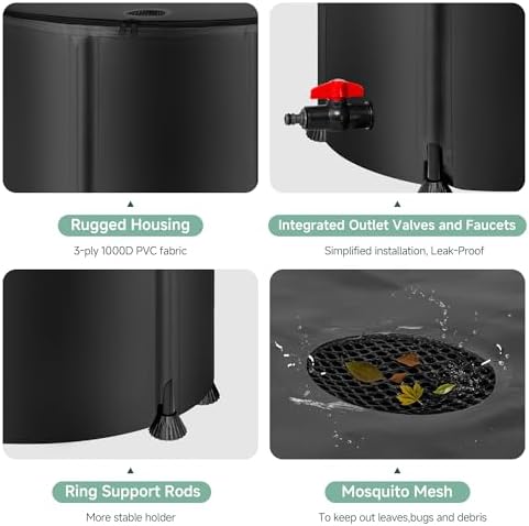 Collapsible Rain Barrel Water Storage Containers 53 Gallon - Image 2