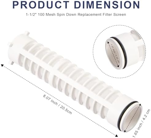 1-1/2" 100 Mesh Spin Down Sediment for 8" Rusco Vu Flow Water Filter Screen - Image 2