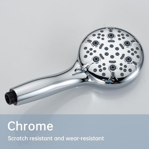 Joyrain Pressure-Boost Shower Head with 8 Settings & Spray Gun, 2-in-1 for High-Pressure Showering and Effortless Tub/Tile/Floor Cleaning, Meets US Standards (Chrome) - Image 3