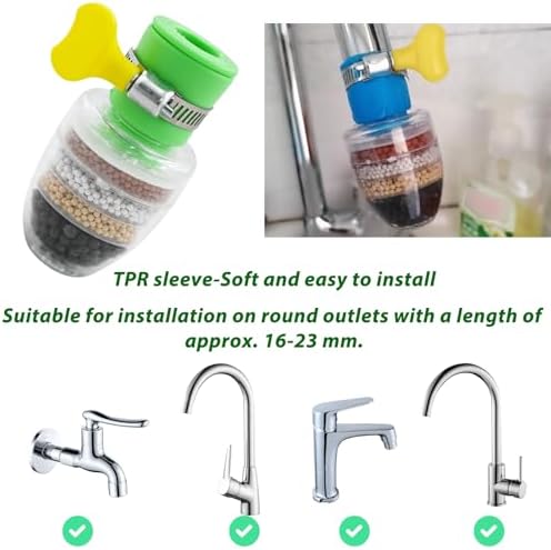 6 Pcs Faucet Water Filter,6 Layer Cartridge Activated Carbon Filters Water Filter Faucet, Faucet Water Purifier Replacements for Sink Applicable 1/2inch - 3/4inch Faucet(Random) - Image 6