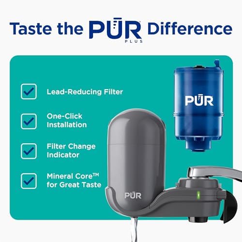 PUR Plus Faucet-Mount Water Filtration System, Lead-Reducing Filter, Grey - Image 2