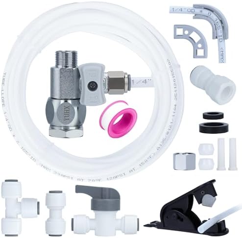 Ice Maker Refrigerator Water Line Kit, Brass T Valve 25ft 1/4" OD Tubing by Unknown