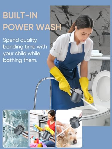 Cobbe Filtered Shower Head with Handheld, 4+1 Spray Mode Showerhead with Filters, Built-in Power Wash for Hard Water - Remove Chlorine - Reduces Dry Itchy Skin, Matte Gray - Image 5