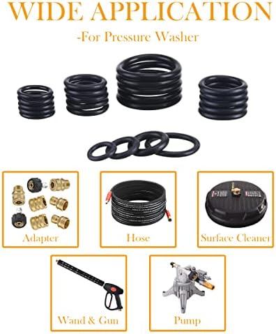 PWACCS High Pressure Washer O Ring Kit, 100 Pieces, Replacement Rubber Ring - Image 3