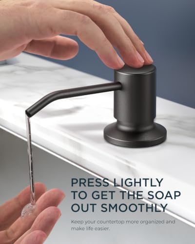 FORIOUS Black Kitchen Faucet with Soap Dispenser, High Arc Single Handle - Image 4