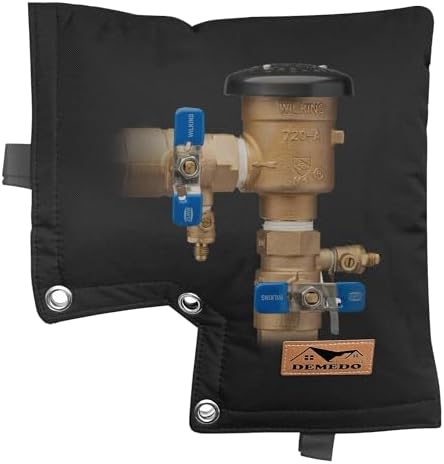 Backflow Cover, Backflow Preventers Protection, Pressure Vacuum Breaker Cover for Winter, Insulated Cover Pouch for Irrigation Backflow Valve, Sprinkler Valves Cover in Snow or Sun Exposure – Black by DEMEDO