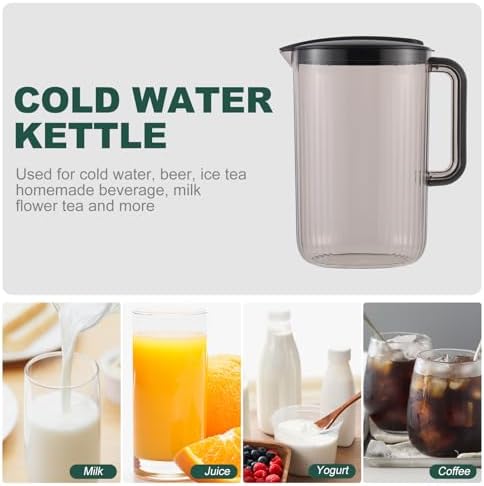 DOITOOL Household Water Pitcher with Lid 2.2L Cold Water Kettle for Fridge Juice Container Kitchen Beverage Jug Food-Safe Material - Image 2