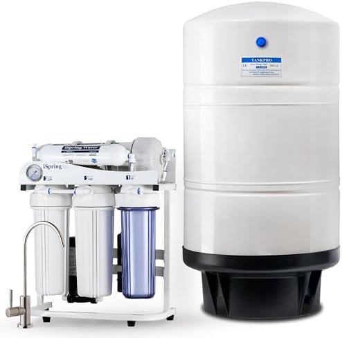 iSpring RCS5T+T20M, 500 GPD Light Commercial Reverse Osmosis Water Filter System with 20 Gallon Pre-Pressurized Tank by iSpring