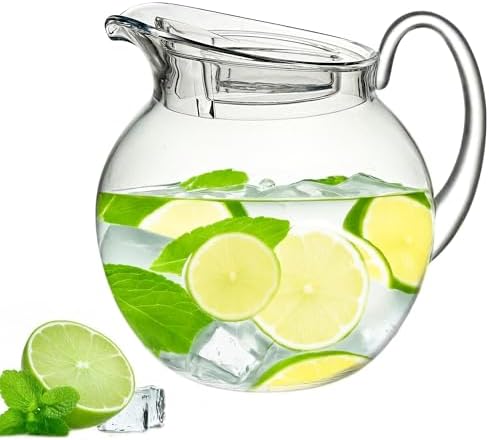 Lily's Home 115 oz Shatterproof plastic pitcher with lid, Large Capacity for both Indoor and Outdoor parties, for iced tea, lemonade, juice, margaritas, sangria and ice water by LilysHome