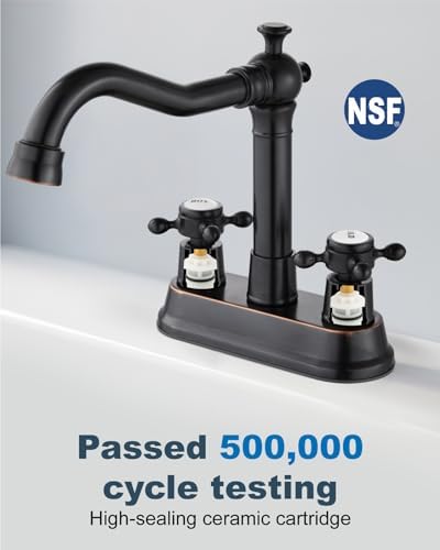 Aolemi 4 Inch Centerset Bathroom Sink Faucet 2 H&C Handle Oil Rubbed Bronze - Image 4