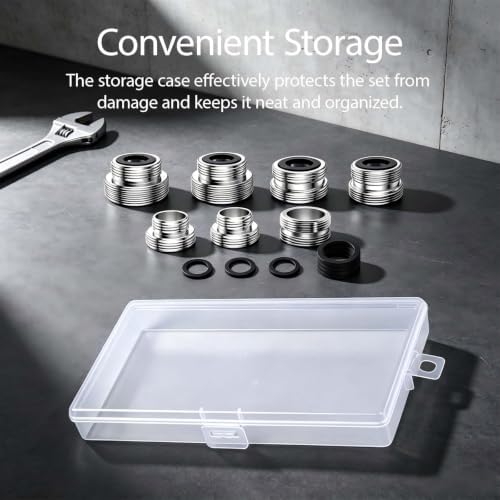 Faucet Adapter 7Pcs Faucet Adapter for Portable Dishwasher, Faucets Connectors with Plastic Box, Male Thread to M22 Male for Garden Hoses with Kitchen and Bathroom - Image 4