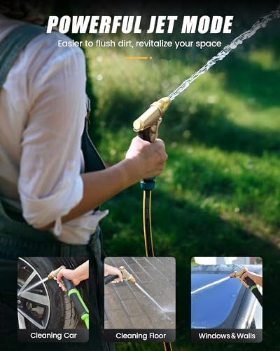 RAINPOINT Garden Hose Nozzle, Upgraded Heavy Duty Metal Spray Nozzle, High Pressure Water Nozzle with Adjustable Spray Patterns for Watering Plants, Car Washing, and Pet Showering - Image 5