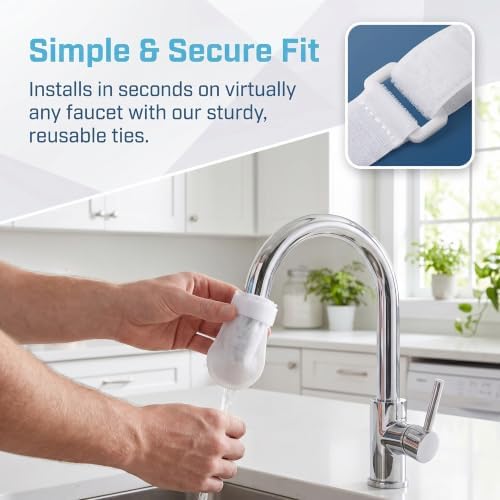 50PCS High Density Faucet Filter Cotton Bag, Universal Anti‑Splash Tap Water Filter Bag with Sediment Barrier, Fine Fiber Mesh Purifier for Kitchen Bathroom Sink Faucets - Image 5