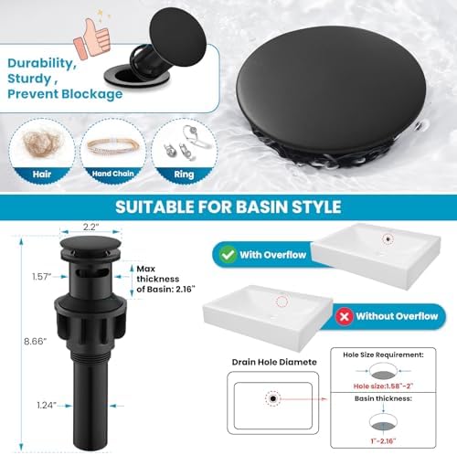 gotonovo 4 Inch Centerset Bathroom Faucet 2 Hole Vintage, Matte Black - Image 3