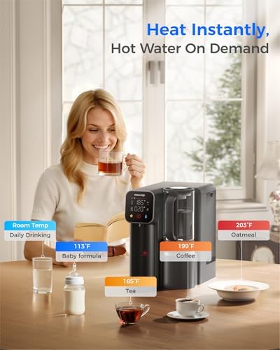 Waterdrop M6H Instant Hot Countertop RO Water Filter System, Glass Pitcher - Image 3
